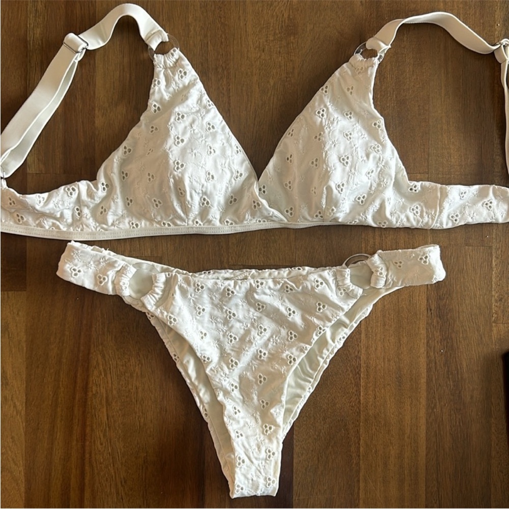 White Eyelet Bikini Set ♡